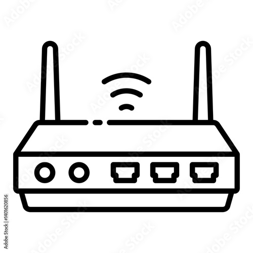 Wifi outline icon showing wireless internet connection