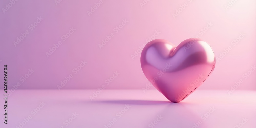 A single, polished rose-gold heart rests on a soft pink surface, a symbol of affection and romance. A single, polished rose-gold heart rests on a soft pink surface, a symbol of affection and romance.