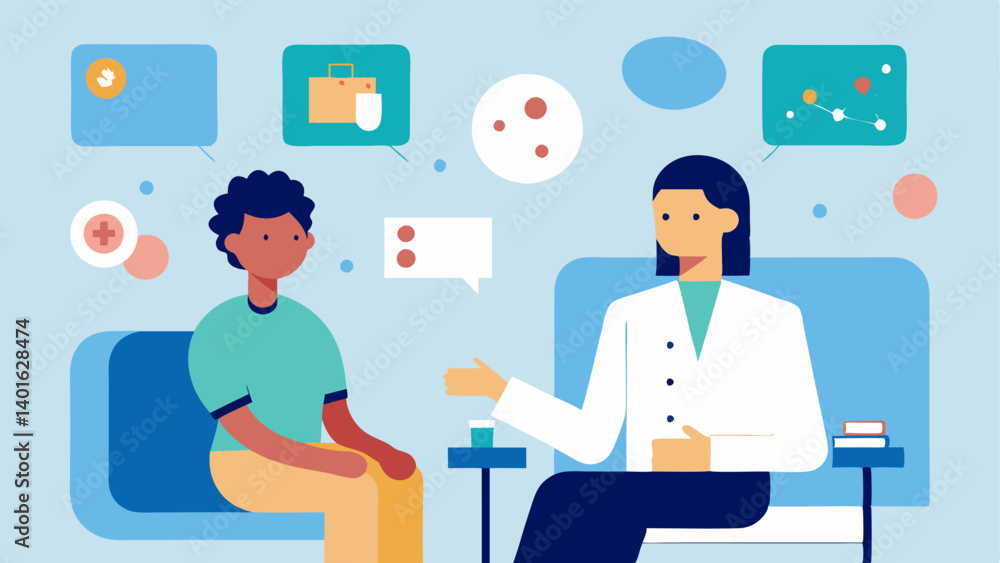 Consultation Scene A patient sits in a sleek modern clinic discussing treatment options with a professional surrounded by diagrams of skin layers and exosome functions. Consultation Scene A patient sits in a sleek modern clinic discussing treatment options with a professional surrounded by diagrams of skin layers and exosome functions.
