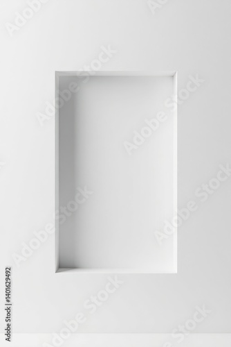 Wallpaper Mural Clean Minimalist Recessed Shelf in a Blank White Wall Ideal for Product Display or Interior Design Mockup Torontodigital.ca