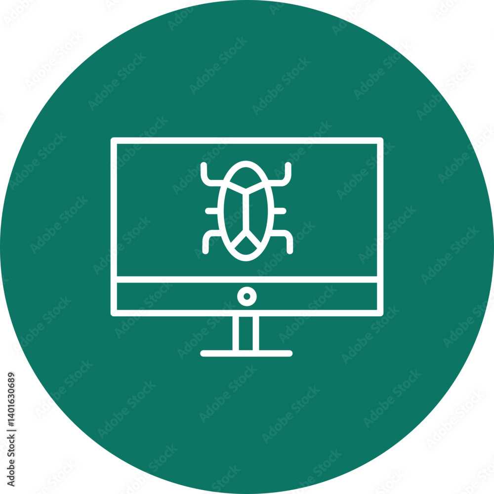 Bug Vector Line Circle Icon Design for personal and commercial use Bug Vector Line Circle Icon Design for personal and commercial use