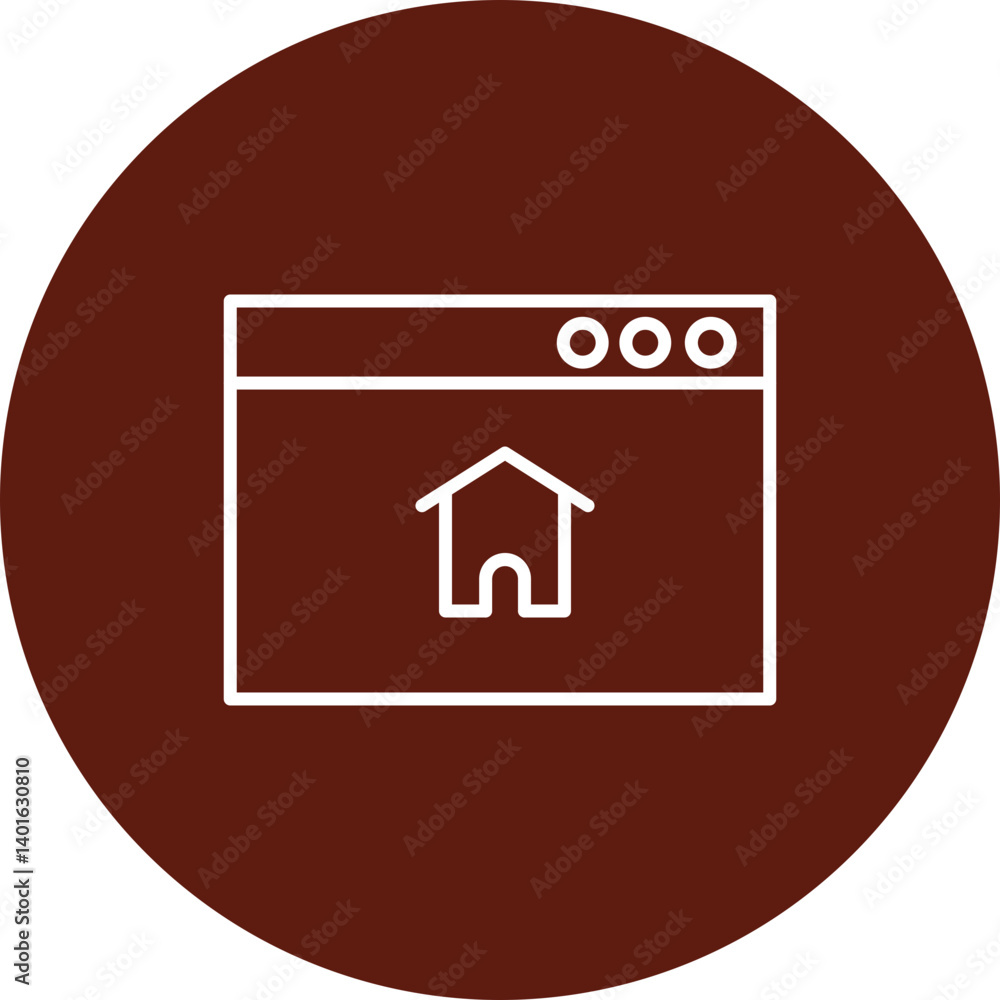 Home Page Vector Line Circle Icon Design for personal and commercial use Home Page Vector Line Circle Icon Design for personal and commercial use