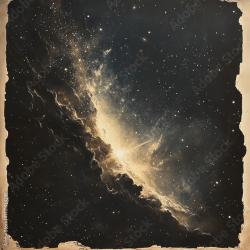 Obraz na płótnie Stunning Milky Way Drawing in Unique Artistic Style for 2059 w salonie