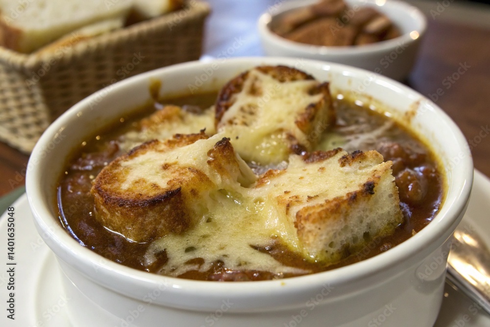 French onion soup with cheese croutons French onion soup with cheese croutons