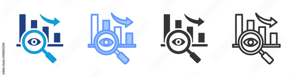 Crisis Analysis icon set multiple style collection Crisis Analysis icon set multiple style collection