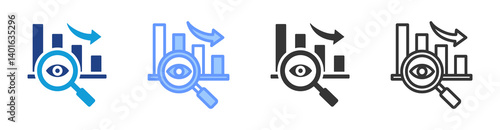 Crisis Analysis icon set multiple style collection