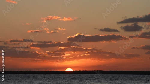 Sunset Disappear Beneath Horizon