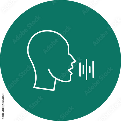 Speech Vector Line Circle Icon Design