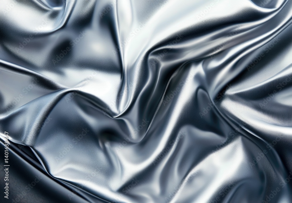 Draped Silver Fabric Texture with Smooth Folds and Elegant Shimmer Draped Silver Fabric Texture with Smooth Folds and Elegant Shimmer