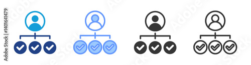Target Market Selection icon set multiple style collection