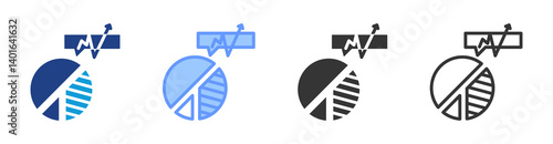 Market Penetration icon set multiple style collection