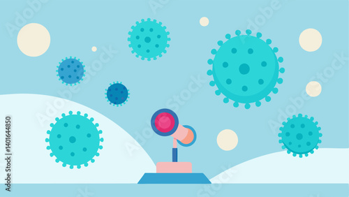 Exosomes Under Microscope A closeup view of exosome particles under a microscope emphasizing their hightech and effective role in skin therapies.
