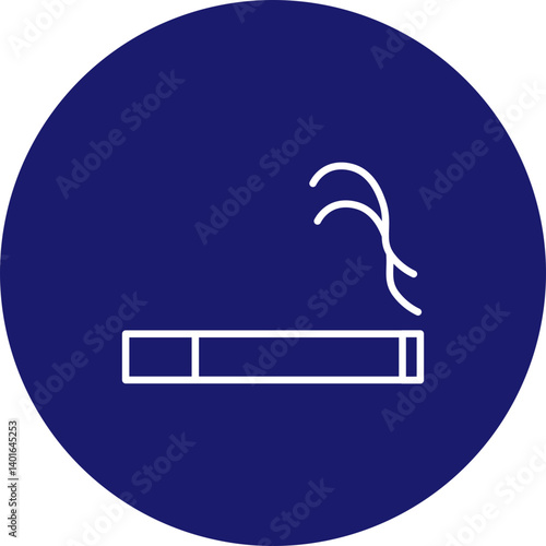 Smoking Vector Line Circle Icon Design