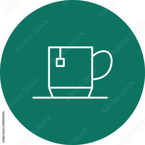 Tea Vector Line Circle Icon Design