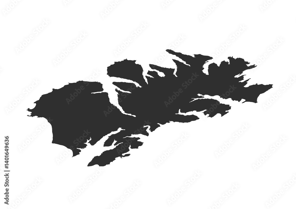 Fototapeta premium kodiak main island silhouette vector map