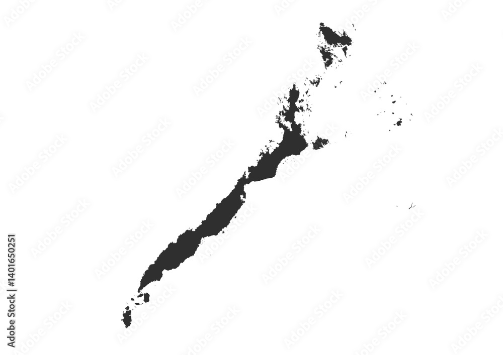 palawan island silhouette vector map palawan island silhouette vector map