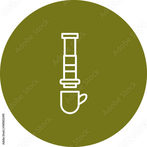 Aeropress Vector Line Circle Icon Design