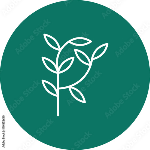 Coffer Tree Vector Line Circle Icon Design