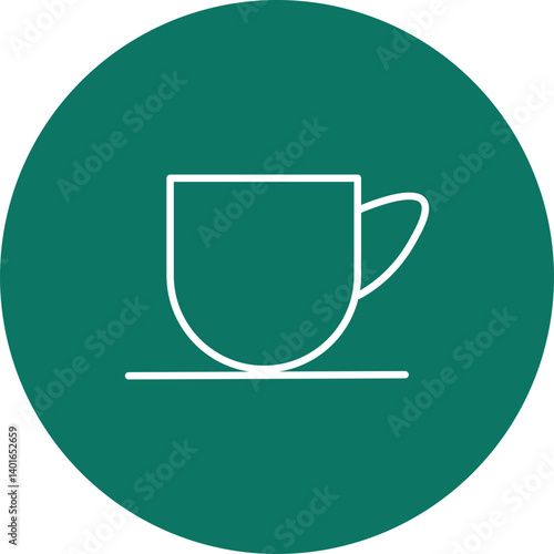 Americano Vector Line Circle Icon Design