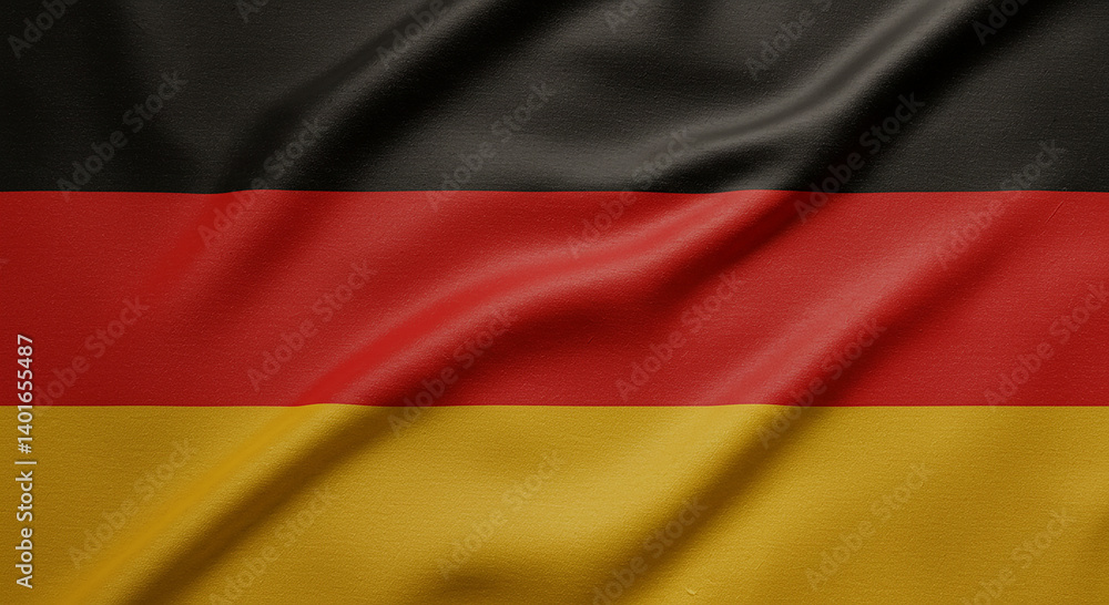 Waving Fabric Texture of the German Flag – Symbol of Germany in High Detail Waving Fabric Texture of the German Flag – Symbol of Germany in High Detail