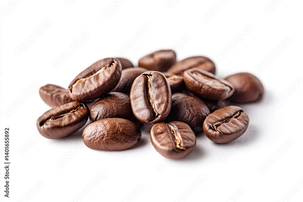 Naklejka premium Roasted coffee beans close-up
