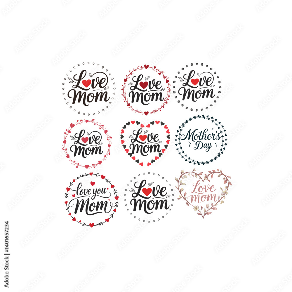 Obraz premium Minimalist Happy Mother’s Day Calligraphy Artwork Classy Happy Mother's Day Typography Design 