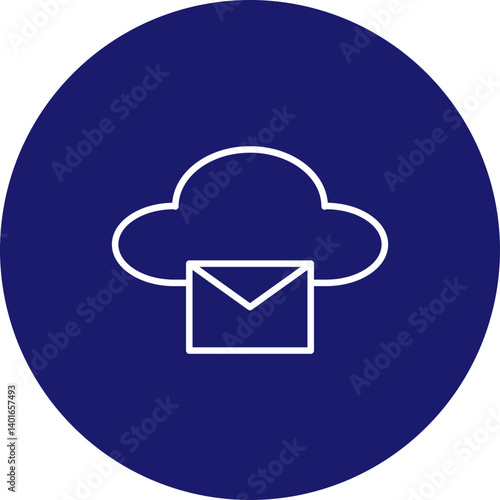 Cloud Messaging Vector Line Circle Icon Design
