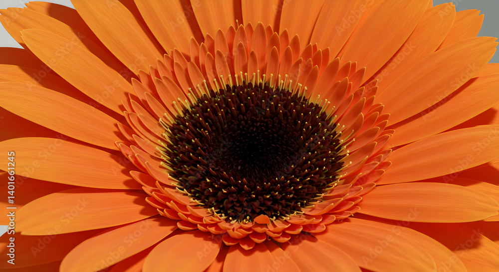Close Up View Of Vibrant Orange Gerbera Flower Close Up View Of Vibrant Orange Gerbera Flower