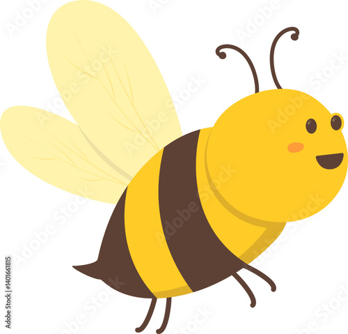 Honey bee illustration for world bee day. Vector isolated.