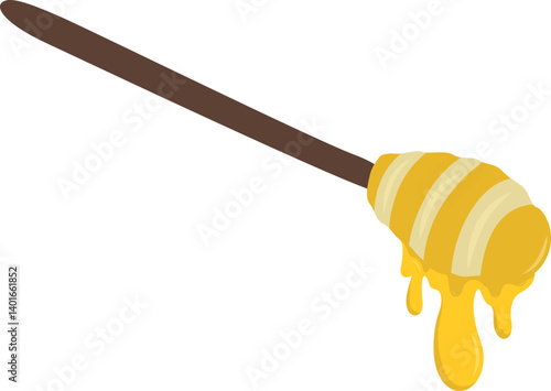 Honey bee illustration for world bee day. Vector isolated.