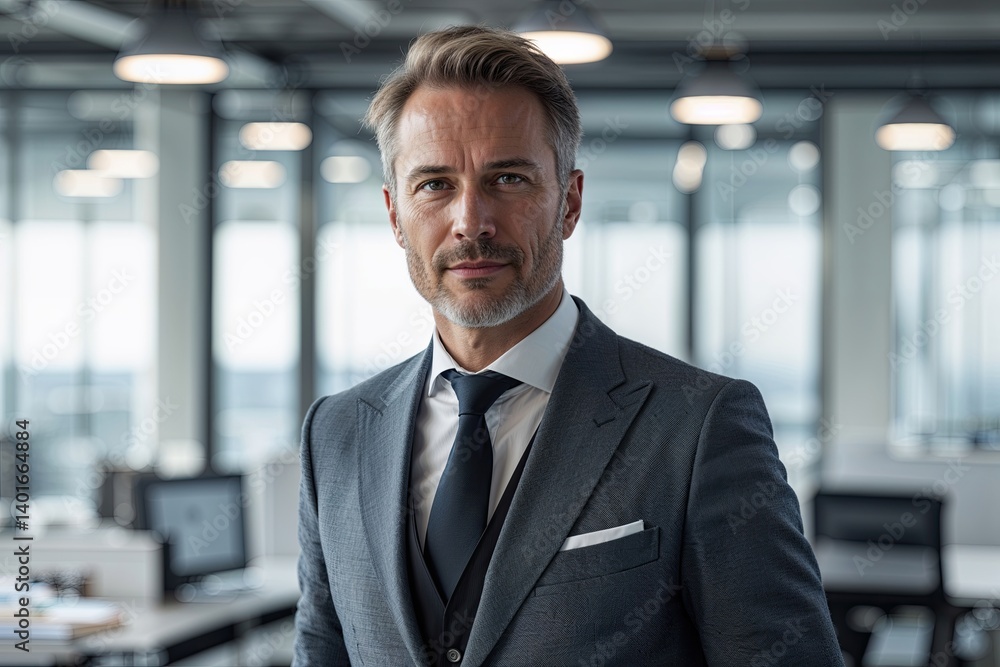 Belgian Entrepreneur Showcase in Elegant Attire Set Against Dreamy Office Backdrop Belgian Entrepreneur Showcase in Elegant Attire Set Against Dreamy Office Backdrop