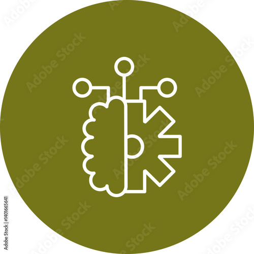 Machine Learning Vector Line Circle Icon Design
