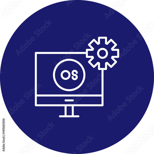 Operating System Vector Line Circle Icon Design
