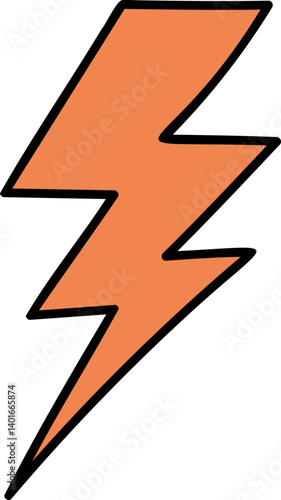 Retro Lightning Groovy Sticker Hand Drawn