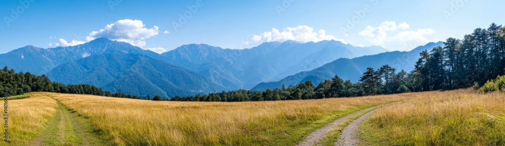 Beautiful mountain range with a clear blue sky Beautiful mountain range with a clear blue sky