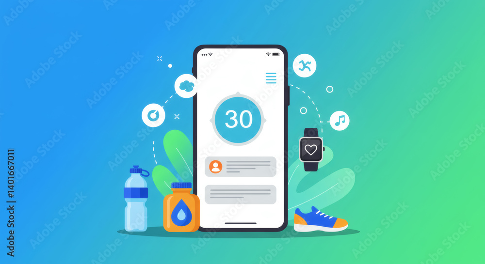 Digital health and fitness mobile app concept wellness smart technology smartwatch heart rate exercise tracking futuristic UI Digital health and fitness mobile app concept wellness smart technology smartwatch heart rate exercise tracking futuristic UI