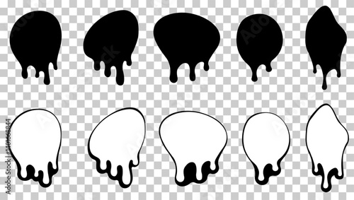 Black and white dripping paint splatter vector