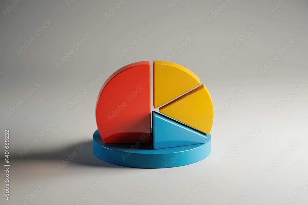 Fototapeta premium Colorful Pie Chart Illustrating Business Data and Market Share Segments