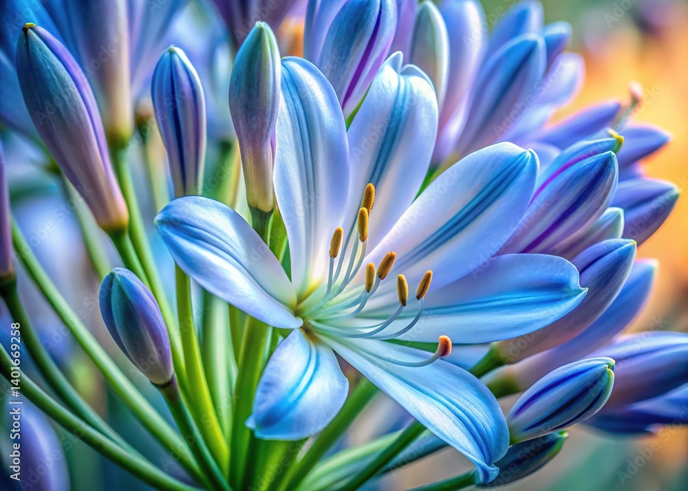 Fototapeta premium Lily of the Nile Flower Close-up Botanical Art