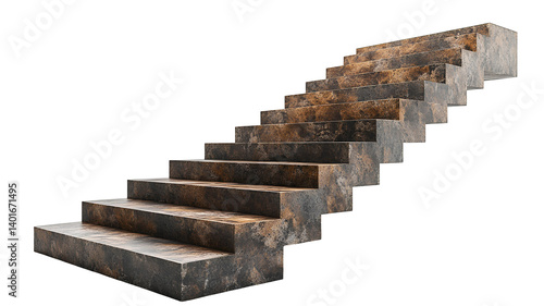 old stairs on transparent background