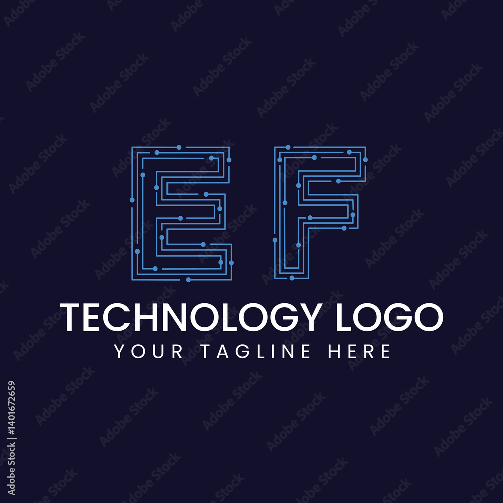 Technology Outline Font - Letter with Dots and Lines Technology Outline Font - Letter with Dots and Lines