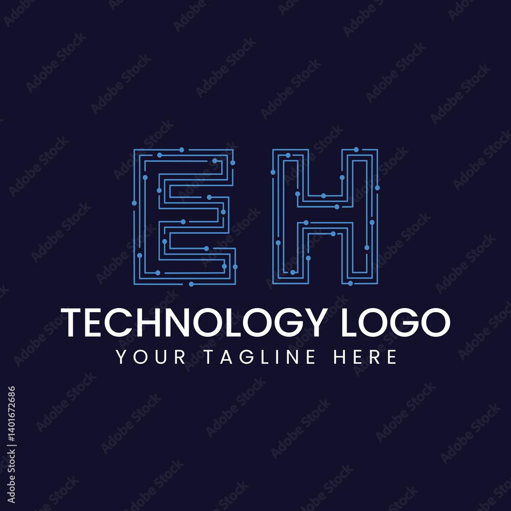 Technology Outline Font - Letter with Dots and Lines Technology Outline Font - Letter with Dots and Lines