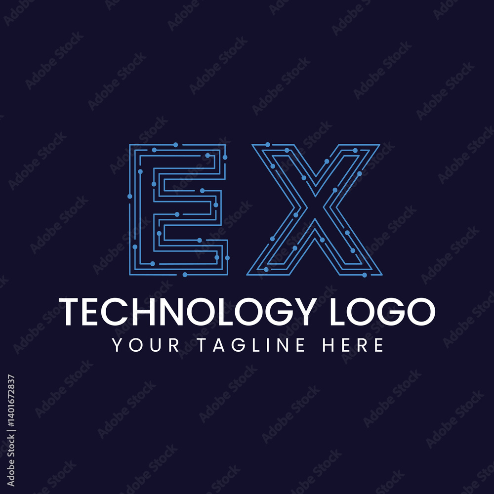 Technology Outline Font - Letter with Dots and Lines Technology Outline Font - Letter with Dots and Lines
