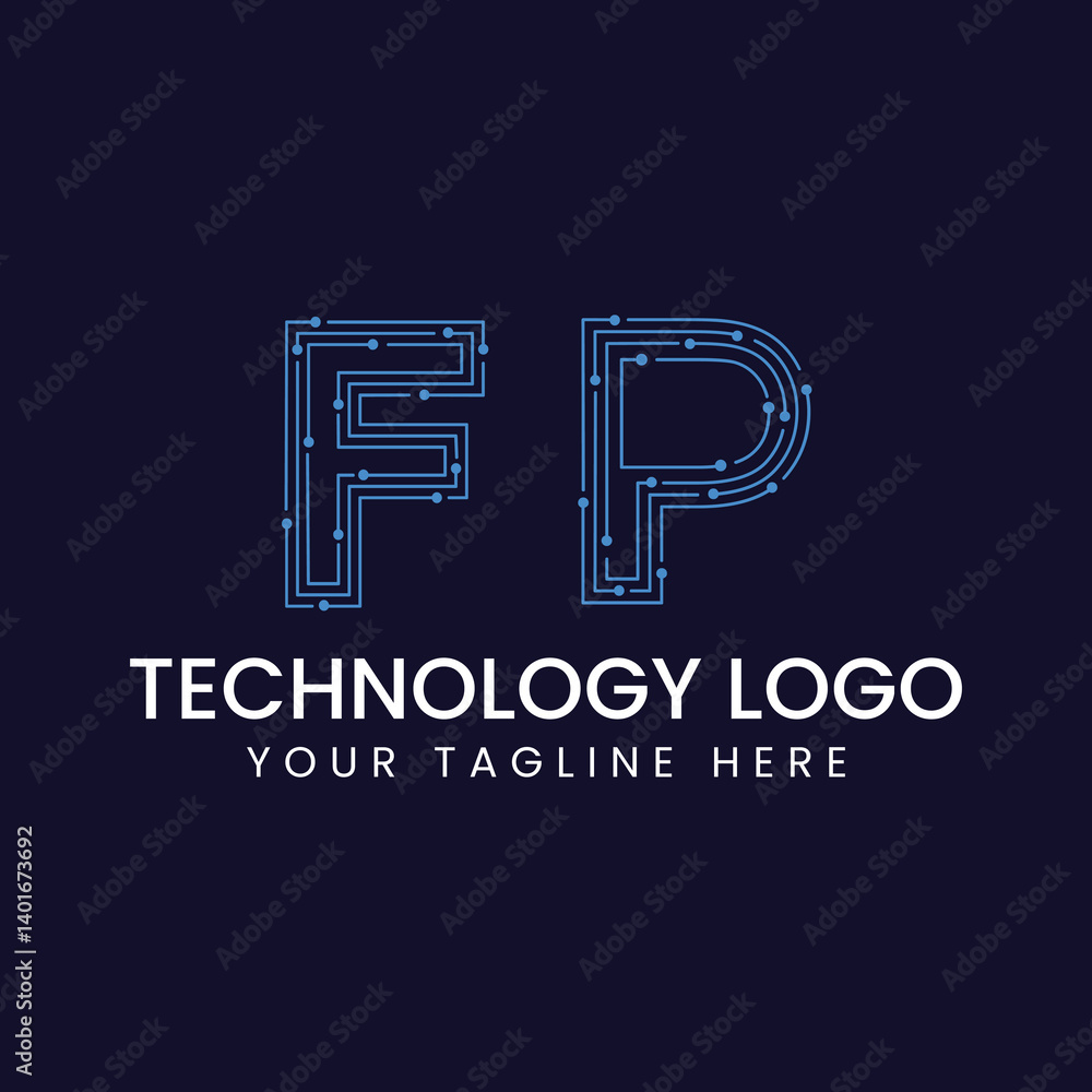 Technology Outline Font - Letter with Dots and Lines Technology Outline Font - Letter with Dots and Lines