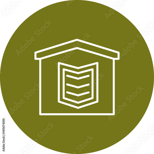 Homeschooling Vector Line Circle Icon Design