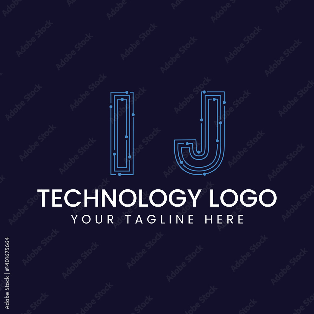 Technology Outline Font - Letter with Dots and Lines Technology Outline Font - Letter with Dots and Lines