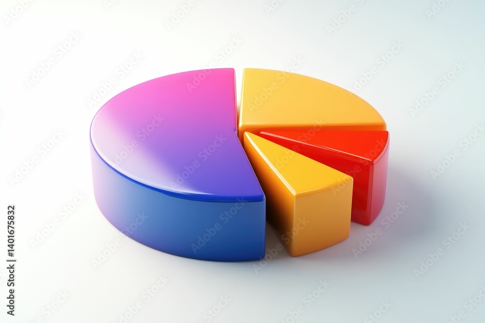 Obraz premium Colorful Pie Chart Illustrating Data Analysis and Business Statistics Concept