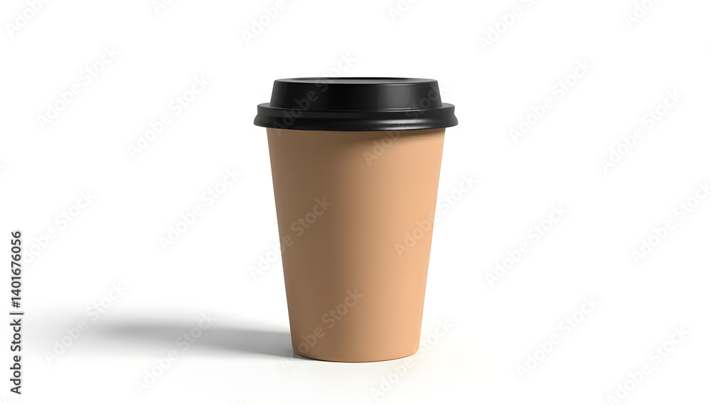 Brown paper coffee cup on white. clipping path Brown paper coffee cup on white. clipping path
