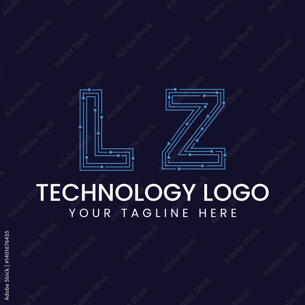 Technology Outline Font - Letter with Dots and Lines Technology Outline Font - Letter with Dots and Lines