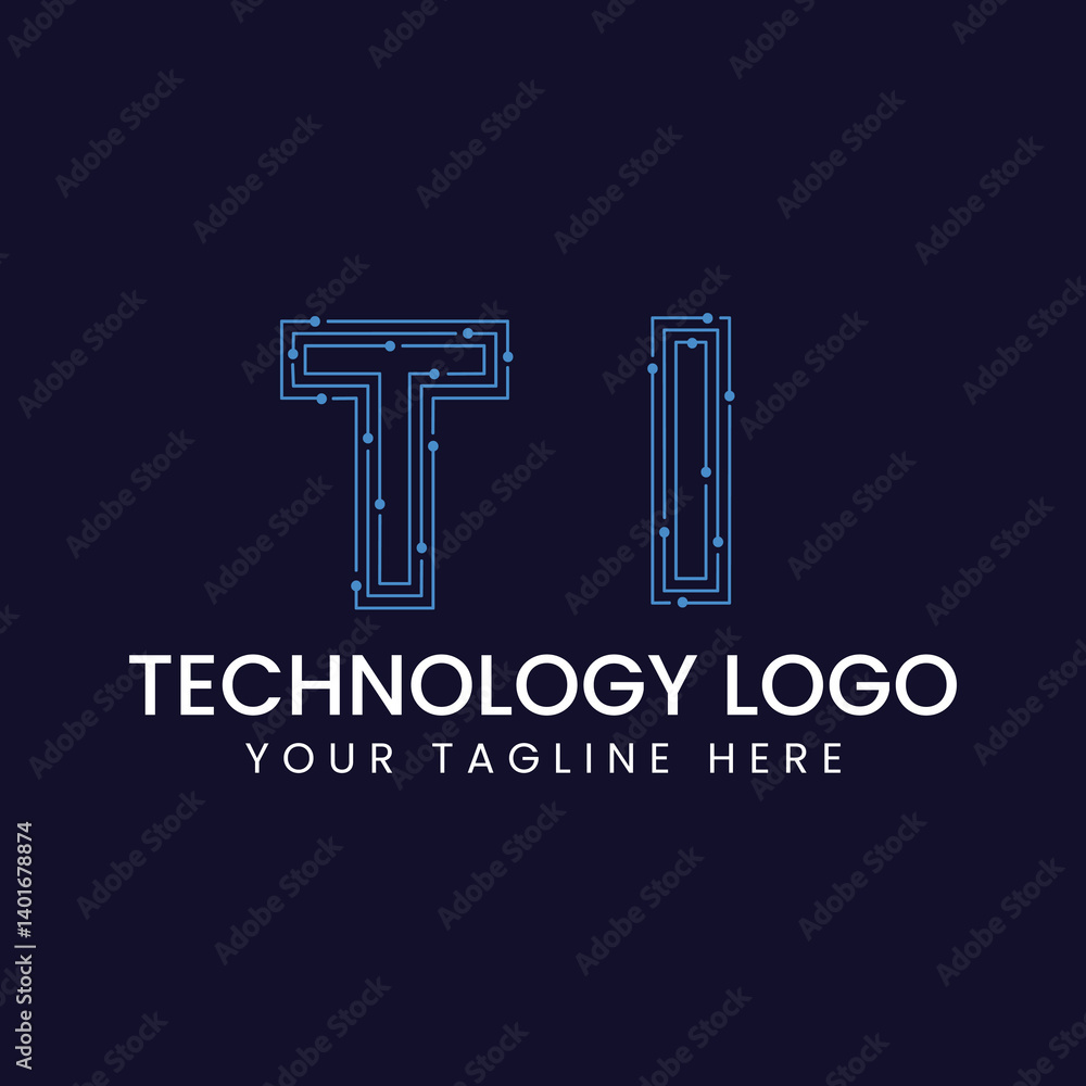 Technology Outline Font - Letter with Dots and Lines Technology Outline Font - Letter with Dots and Lines